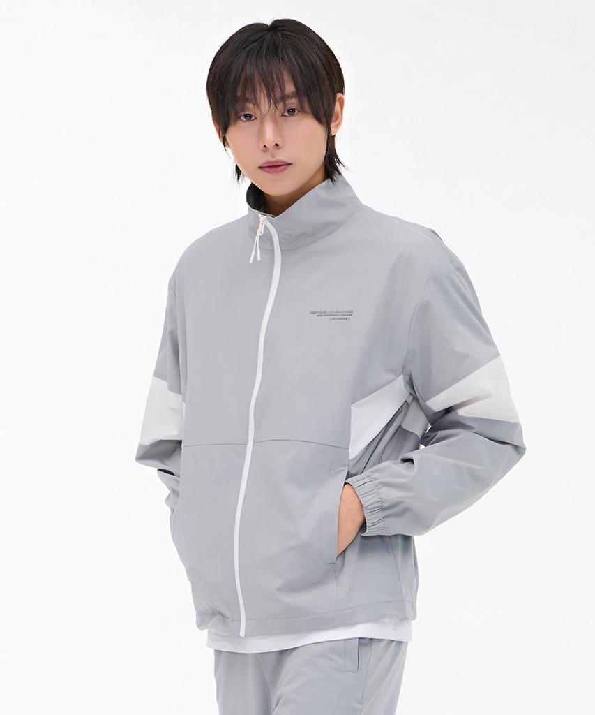 Chasecult Men'S Stretch High Neck Zip-Grey
