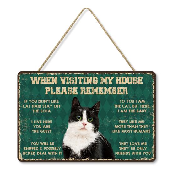 Retro Cat Coffee Wall Sign Funny Black Cat Wall Art Poster Vintage Wood Hanging Sign for Kitchen Coffee Bar Home Decor