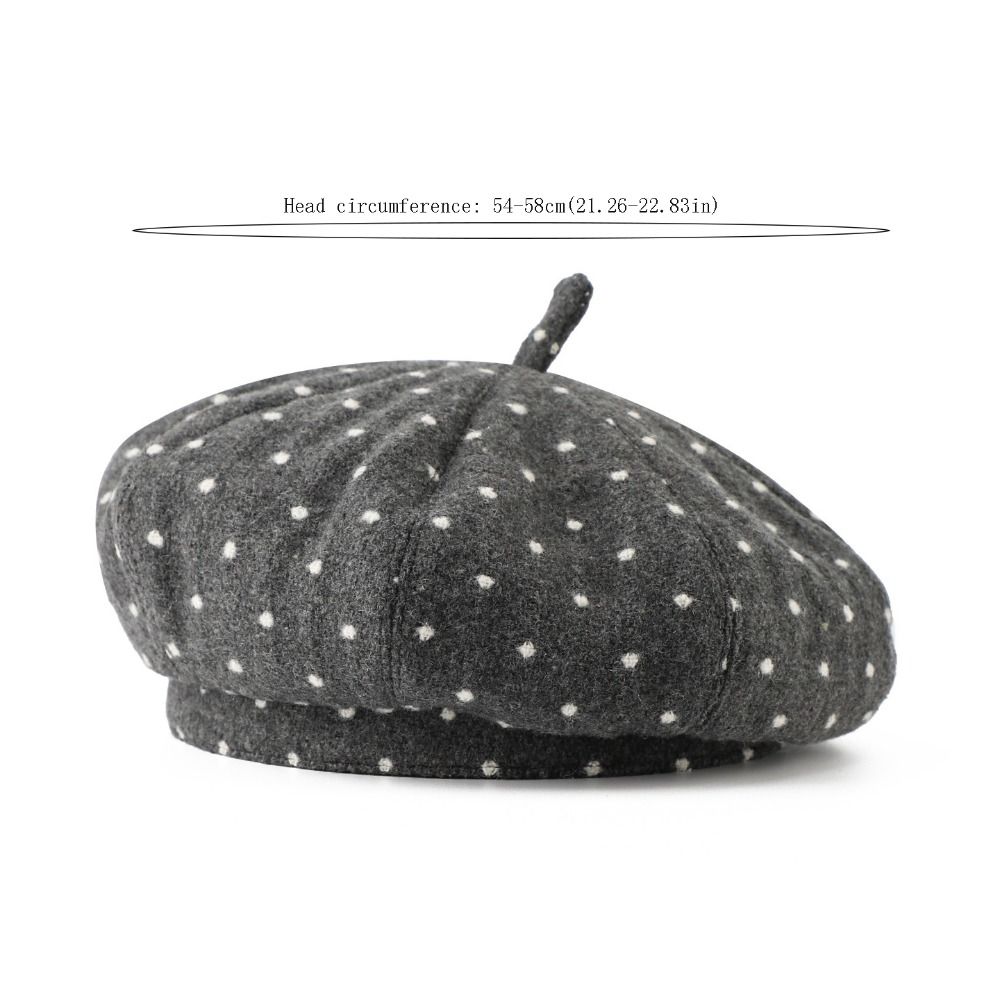 Polka Dot Painter Beret Cap Vintage Autumn Winter Beret Elegant Women's Beret Hat for Women