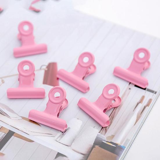 8PCS Binder Clips Round Tail Safety Design Metal Clips Stable Clamping Force Macaron Fresh Color Clips Rust Resistant Office School Supplies