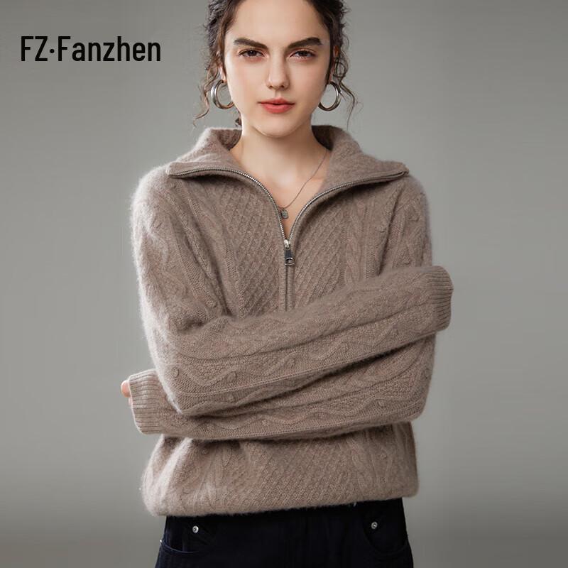 Fanzhen Women's Thickened Cashmere Turtleneck Sweater