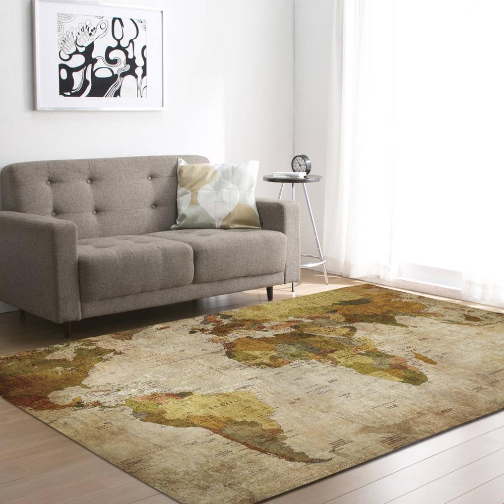 World Map Memory Foam Rug Large Non Slip Play Mat for Kids Baby Nursery Living Room Bedroom Home Decor Floor Carpet