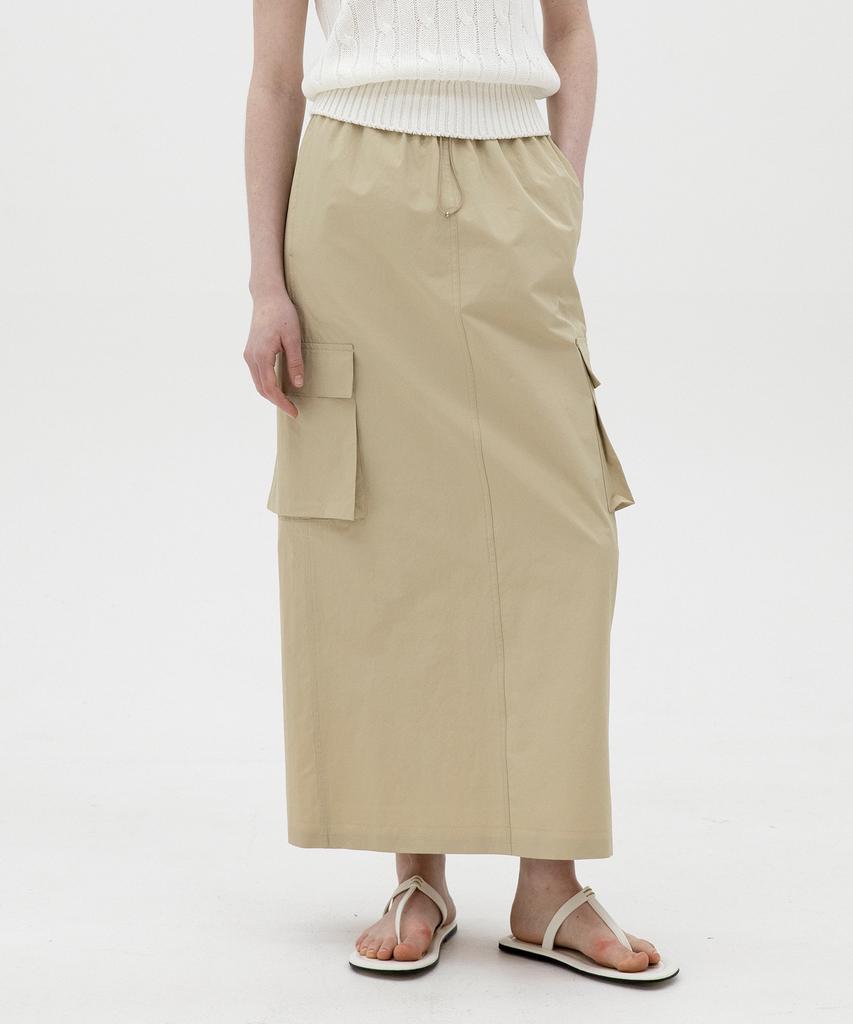 Leuba Cargo String Long Skirt - Beige