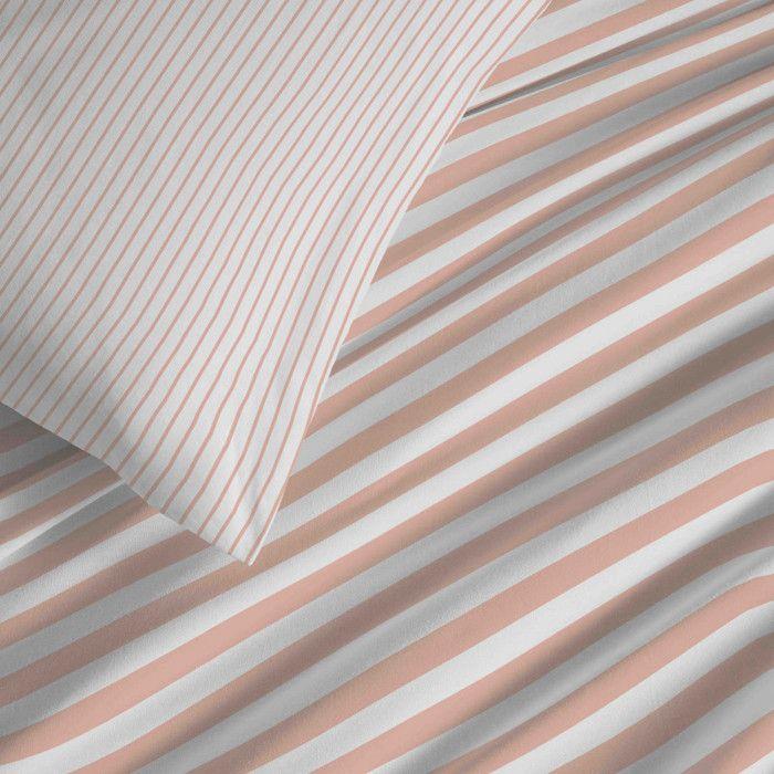 Pack complet housse de couette réversible "Vanessa" 6 pièces pour lit 180 x 200 "King Size" Palerme Blush