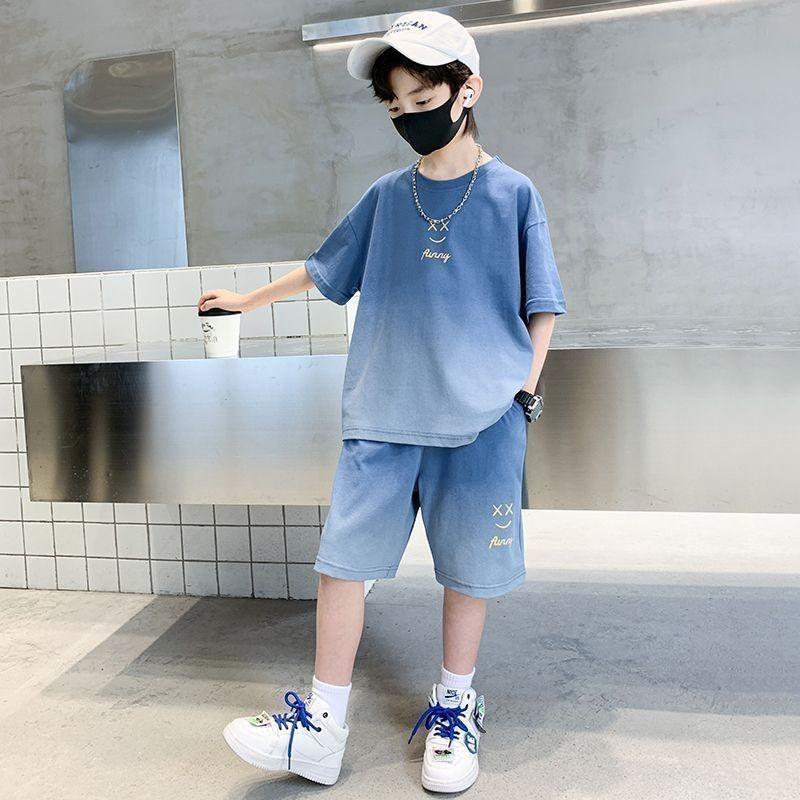 Children's Set, Boys' Short Sleeved T-shirt Set, Sports Shorts Set