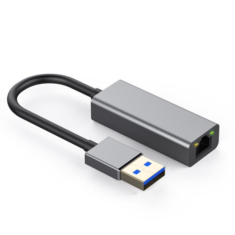 100M Gigabit USB to Ethernet Adapter, USB to RJ45, Driver-Free, w/Type-C Port