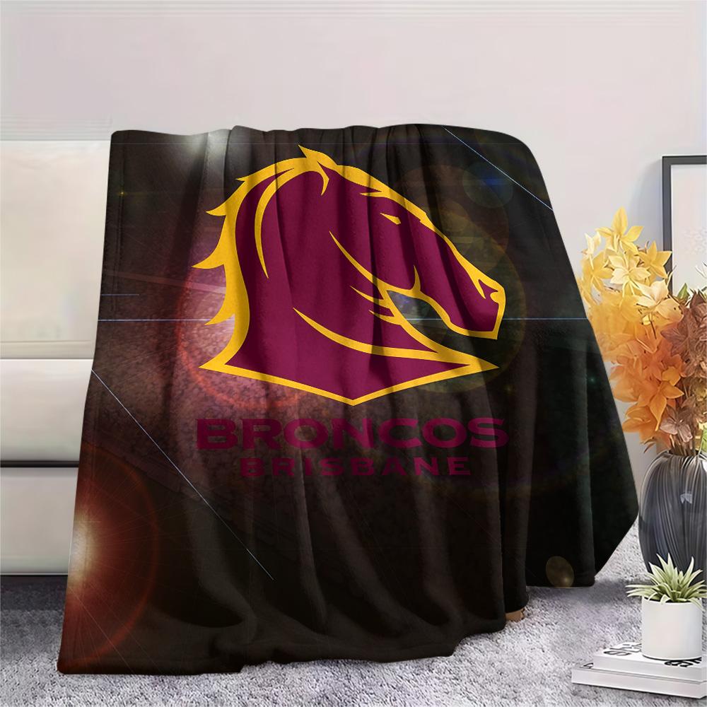 Brisbane Broncos Potlačená flanelová deka, Vysoko kvalitná, Pohodlná na všetky ročné obdobia, Domáca dekorácia, Teplo a pohodlie