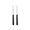 Yousheng 2Pcs Retractable BBQ Fork with V-Shaped Prongs Non-Slip Handle Stainless Steel Grilling Fork Portable Outdoor Cooking Tool for Camping Picnic