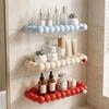 Plastic Cloud Suction Cup Storage Rack Punch Free Wall Display Shelf Bathroom Shelves  Kitchen