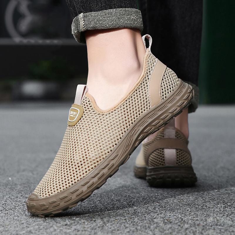 Mode Alles-passende Heren Sneakers Zomer Lichtgewicht Wandelschoeisel Nieuwe Heren Loafers Mesh Ademende Platte Schoenen Heren Instappers Casual Schoenen