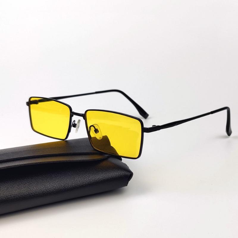Mens Vintage Luxury Designer Sunglasses Yellow Lenses Night Vision Ultra Clear Fishing Mirror Driver Sun Eyeglasses