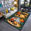 Cartoon Fox Camping Autumn Theme Rug with Tent and Fire Design. Suitable for Use As an Anti-slip for Living Room Bedroom Sofas