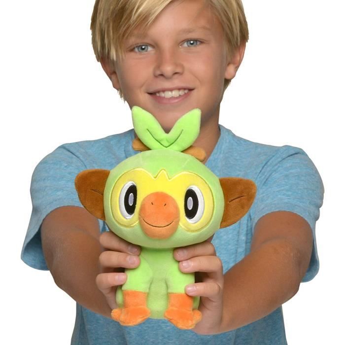 Peluche - OPCIONES DE PERSONAJE - Grookey - 8 pulgadas - Pokémon Espada y; Escudo - Verde