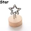 Gift Memo Card Home Decoration Photo Frame Round Wooden Holder Picture Clip Message Left Supporter