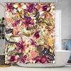 Vibrant Floral Shower Curtain Home Decor Bathroom Waterproof Fabric Print In Pink Gold