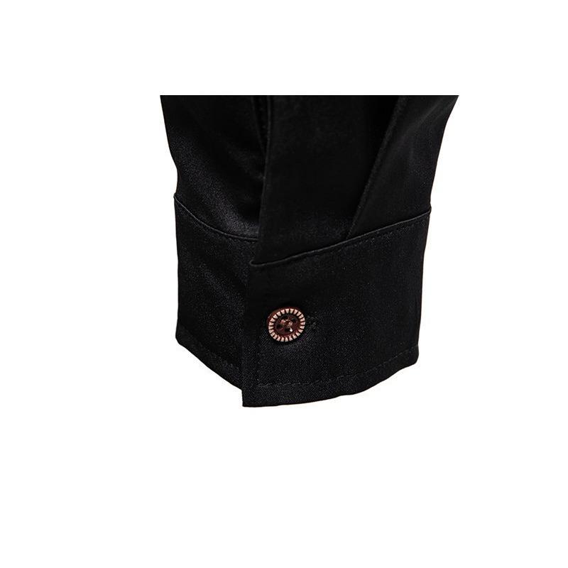 Men S Long Sleeve Solid Color Slim Fit Casual Shirt