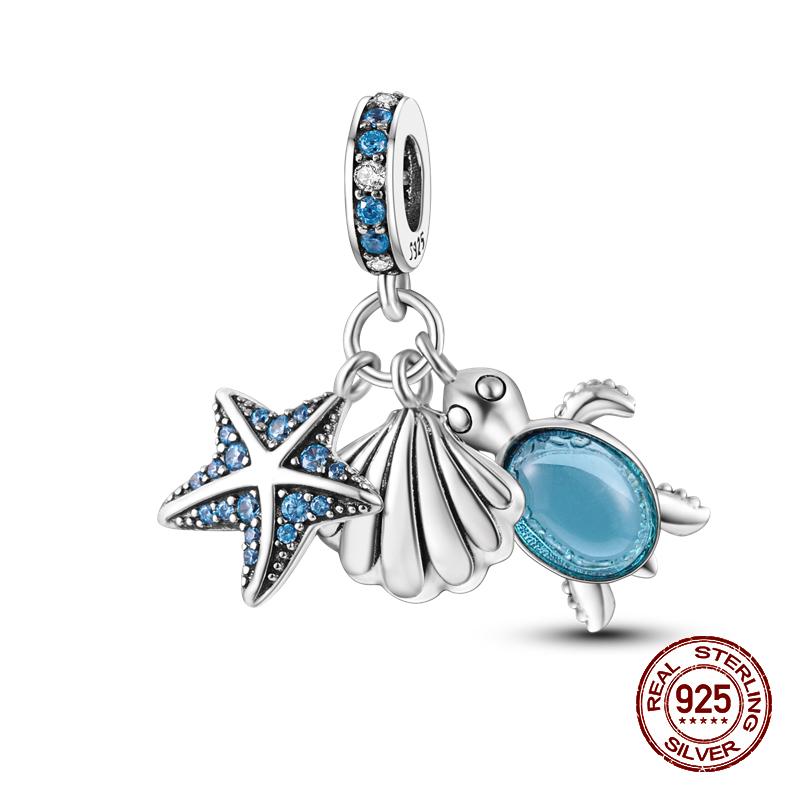 100% Copper Blue Ocean Animal Glow Butterfly Crab Charm Beads Fit Pandachoriginal Bracelets Luxury Diy Jewelry