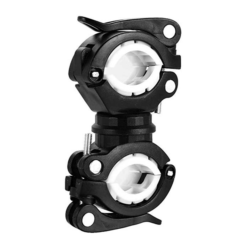 1 pince de vélo rotative à 360 degrés pour lampe torche LED, support de lampe frontale, accessoire de vélo