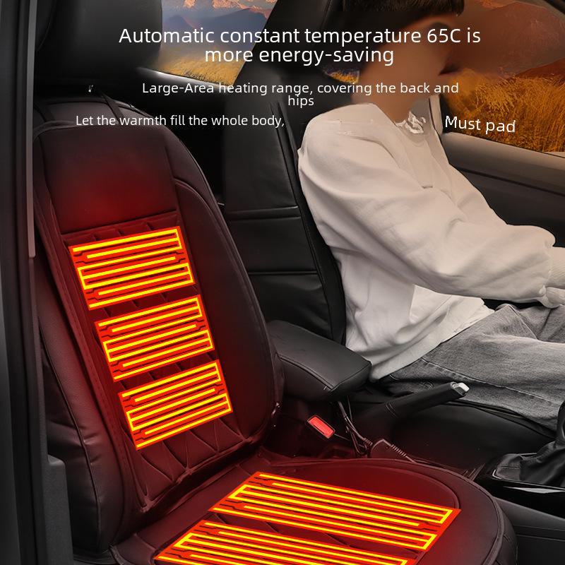 Winter Plush Car Seat Heater: Thick & Warm, Multi-Speed Temp Control.
