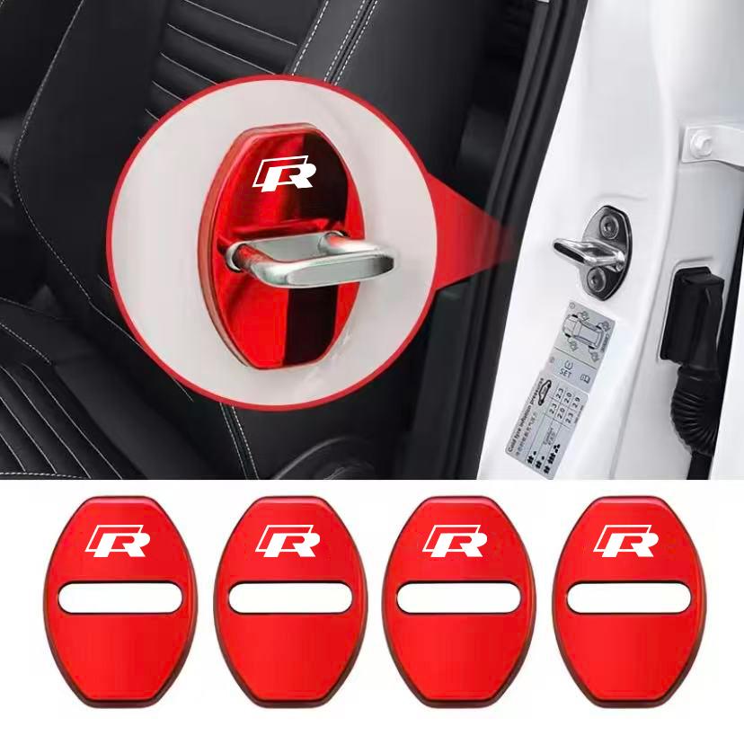 4Pcs Metal Car Door Lock Buckle Cover Protective Covers Hub Cap For VW GTI Polo Golf Passat B6 B7 B8 Tiguan Jetta T-ROC Taigo CC Zq3
