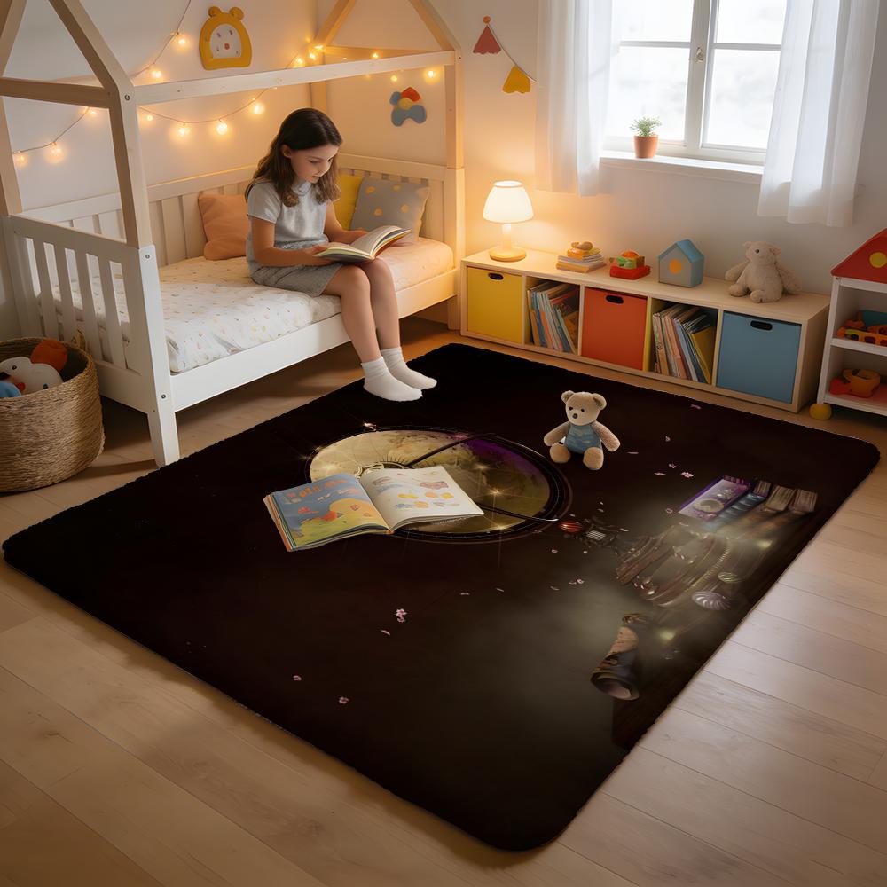 Floor Mat Soft Flannel Rug Non Slip Absorbent Mat for Bathroom Bedroom Home Decor Bee Botanical