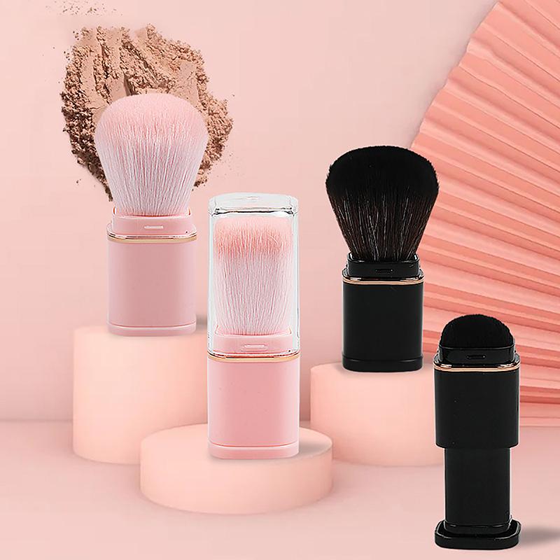 Retractable Cosmetic Brush Mini Portable Face Powder Powder Blusher Highlight Brush Fiber Hair Brush