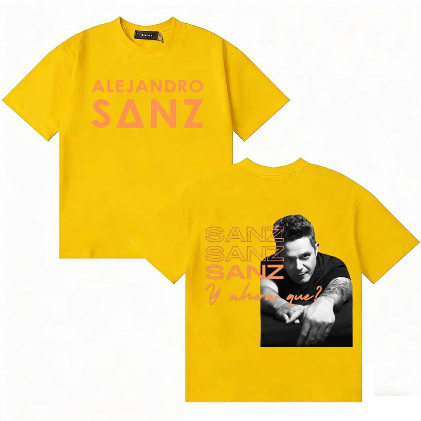 Rapper Alejandro Sanz Mode Sommer T-Shirt Unisex Damen Harajuku Stil Baumwolle Kurzarm T-Shirt Musikliebhaber T-Shirts Streetwear