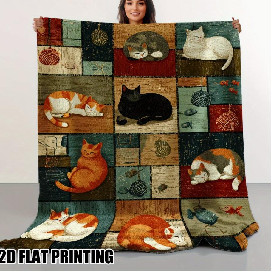 1 Charmante Groene Bloemen- en Vogelprint Fleece Deken Zacht Draagbaar Comfort voor Elk Seizoen Perfect voor Huisdecoratie & Reizen, Deken