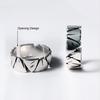 Men Ring Bright Luster Open Ended Personality All Match Jewelry Gift Geometric Rough Splicing Irregular Shape Male Party Finger Ring for Banquet