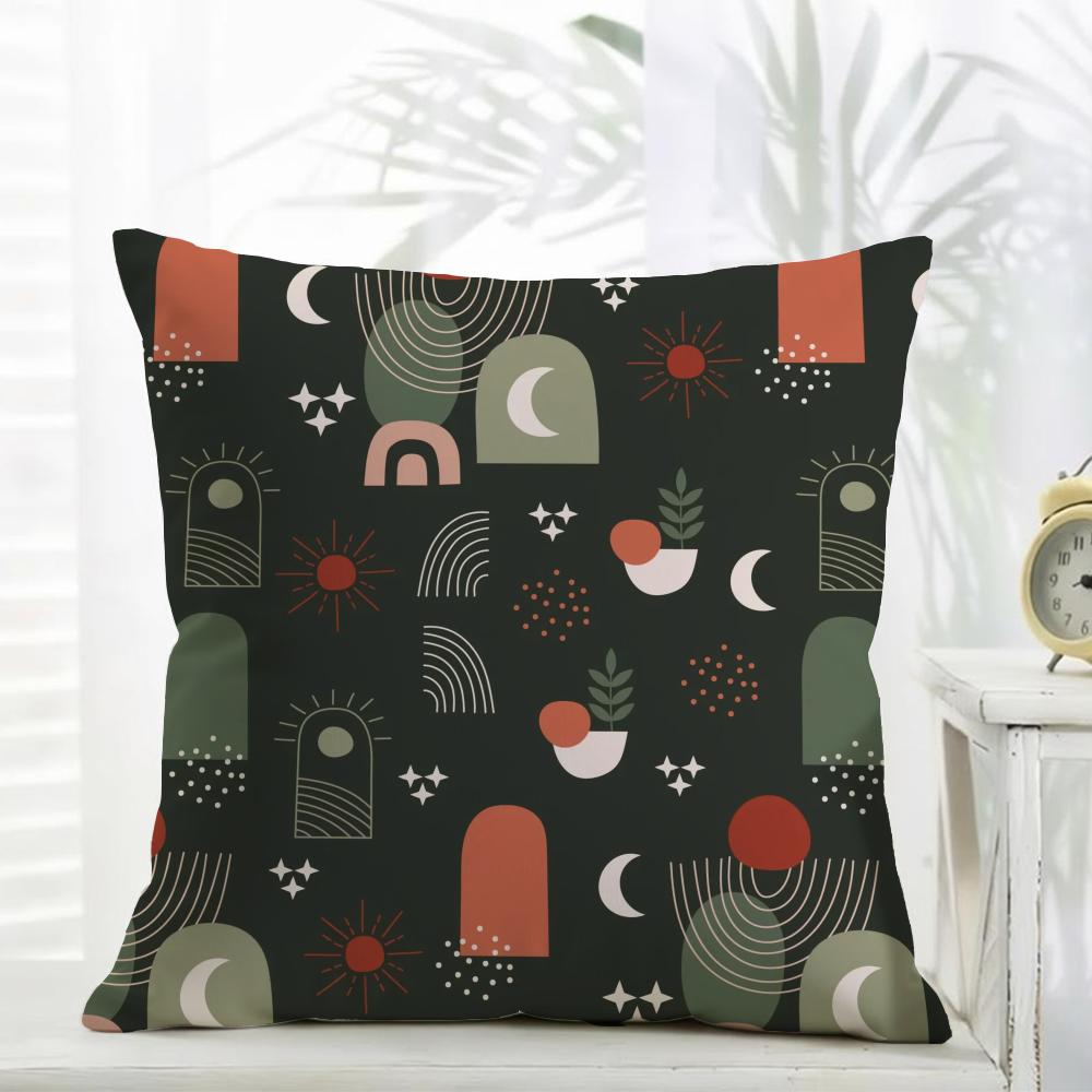 Boho Plant Nordic Cushion Cover Comfort Daily Washable Linen Soft  for Sofa Bed Home Room Decor