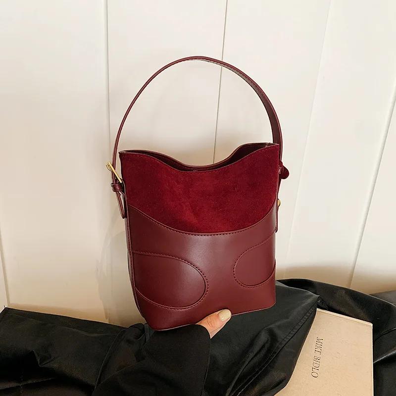 Retro Fashion Bucket Bag for Women Designer Crossbody Shoulder Purse Mother Kid Bag