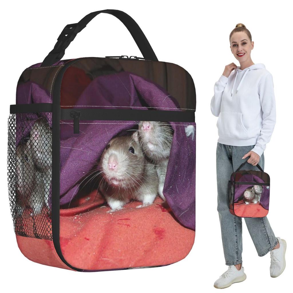 Verborgen Ratten Geïsoleerde Lunchtas voor Vrouwen Kantoor Koeltas Thermische Voedseldoos Tote Lekvrije Lunchboxen Container