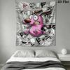 Courage the Cowardly Dog Wall Tapestry Aesthetic Wall Hanging Printed Fabric Blanket Decorative Tapestries for Bedroom Living Room Home Decor