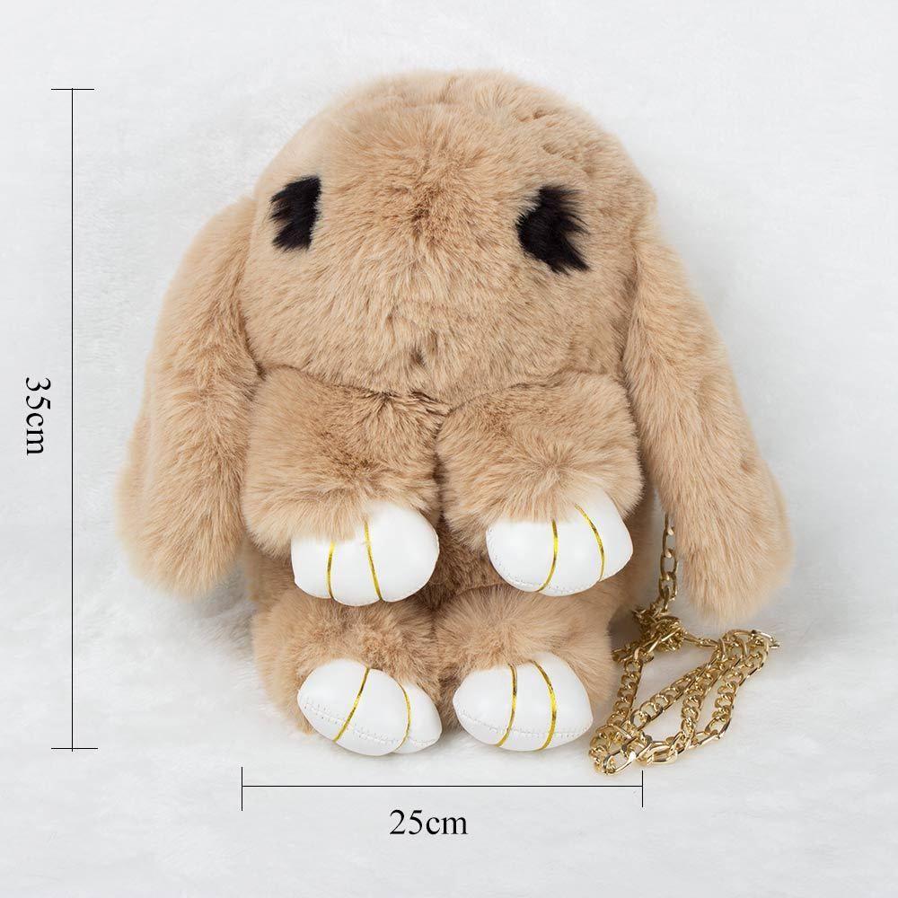 Premium Faux Fur Rabbit Purse Tote Bunny Backpack For Stylish Travel
