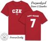 Czech Republic TShirt 2024 Personalised Name and No Adult Kids Baby, Football Euro