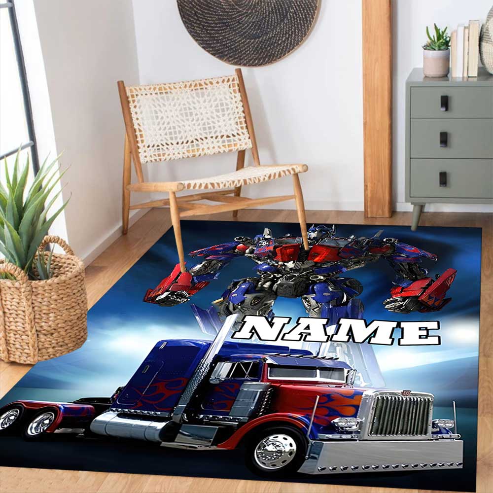 Transformers Fans (3) Customize Your Name Rug, Office Chair Cushion, Home Bedroom Living Room Gift.