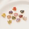 2Piece/Lot 18K Gold Color Plated Heart Charms Pendants with Zircon for DIY Bracelet Necklace Jewelry Making Accessories