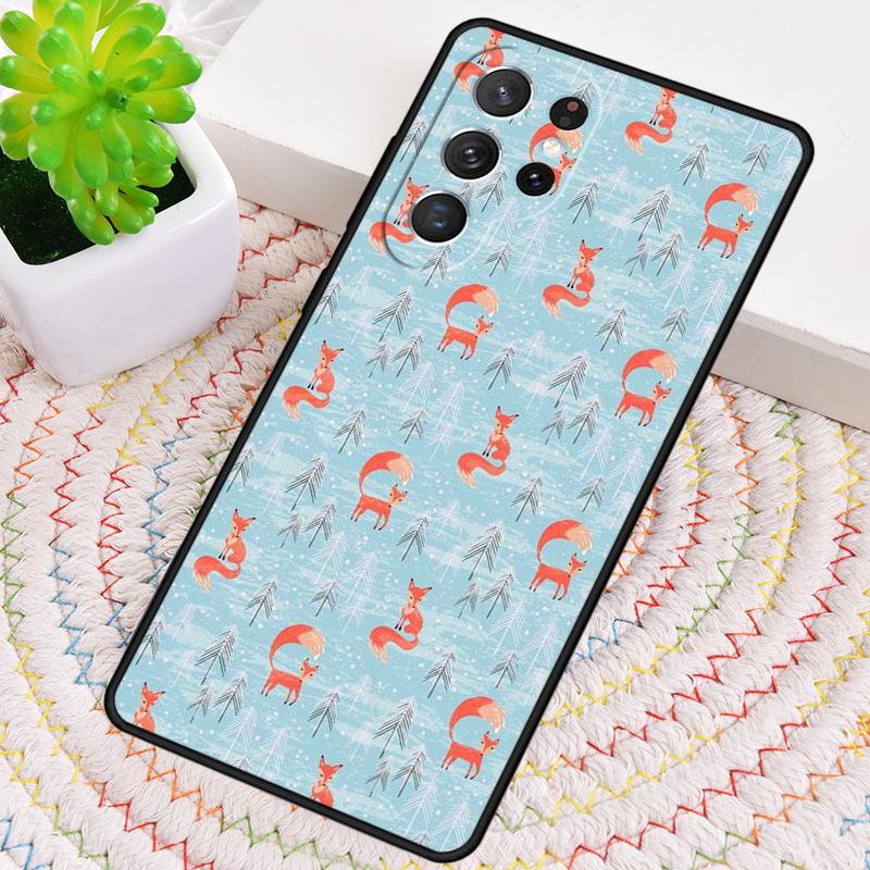 Abstract-Fox-Pattern Phone Case for Samsung Galaxy note 10 pro S26 Ultra S23 S24 FE S25 S21 S22 PLUS shockproof Cove