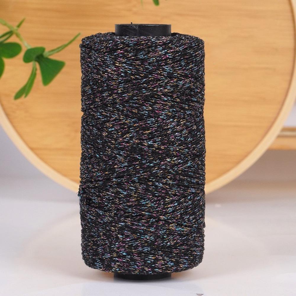 Neues 150g/Knäuel Metallisches Garn 2,5mm Schimmernder Glitzer Goldfarbener Kordel Faden DIY Handgefertigtes Häkelgarn für Tasche/Hut/Matte