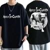 Rockband Alice in Chains Doppelseitiges Grafik-T-Shirt Übergroß Herren Damen Hochwertiges Baumwoll-T-Shirt Kleidung Männlich Vintage-Kleidung