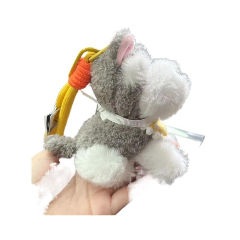Adorable Schnauzer Plush Keychain Soft Dog Backpack Charm Cute Gift Doll