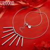 925 Sterling Silver Exquisite Vertical Tassel Snake Bone Necklace - Banquet Gift Jewelry