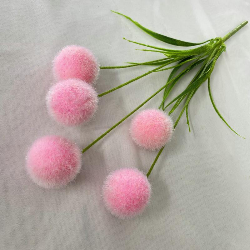 5 Decorative Artificial Flocked Ball For Party And Home Office