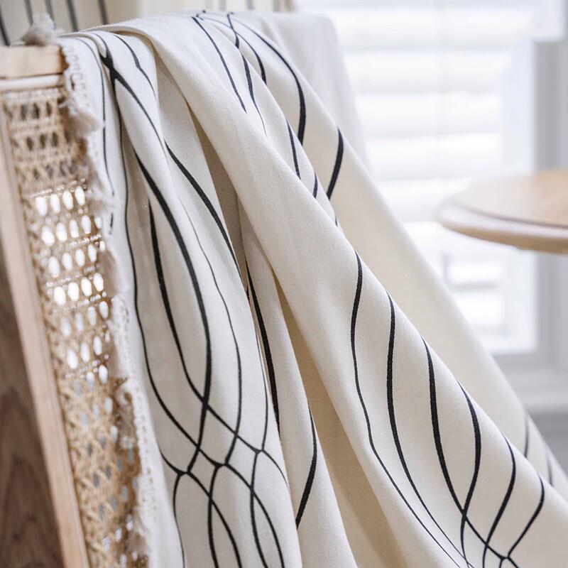 Jingga Semi-Blackout Printed Tassel Curtain