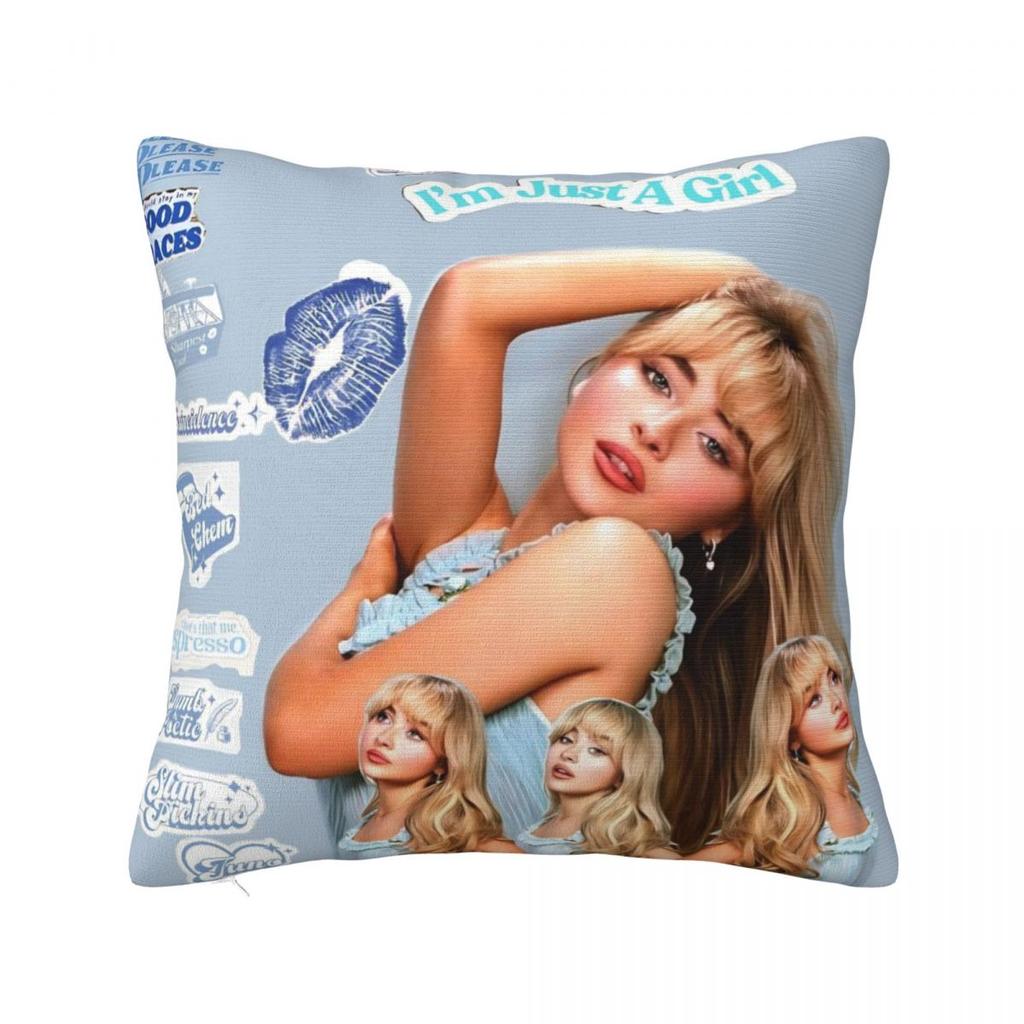 Sabrina Carpenter American Singer Pillow Cover Retro Trendy Pillow Case Cushion Cover Pillowcases For Office Car Home Decorative