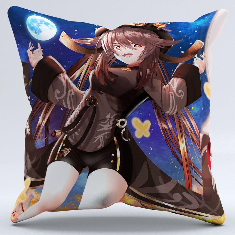 Genshin Impact Hu Tao Pillow Case Soft Plush Cushion For Magical Home Decoration