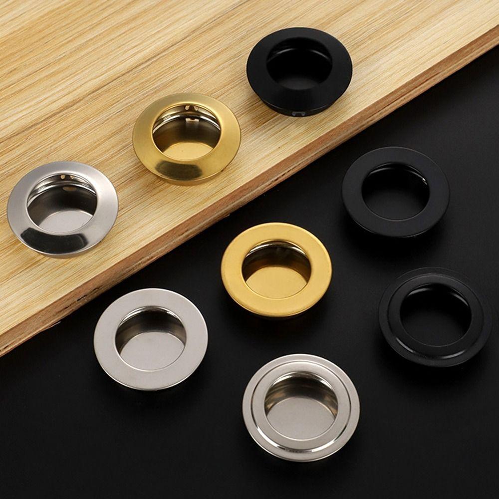 New Stainless Steel Recessed Door Handle Furniture Invisible Embedded Door Knob Hardware Door Handlebar Cupboard