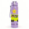 1PC School Bus Star Print 750ml Color Plastic Sports Water Bottle Leakproof Flip Straw Lid Suitable for Sports Office Home Use