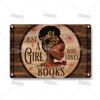 Artisian Reading Metal Poster Read Book Tin Plate Girl Loves Books Decorative Sign Wall Decor Garage Bar Pub Club Hotel Kitchen