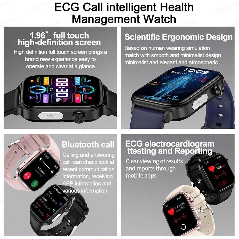 2025 Ny EKG+PPG Blodfett Urinsyra Hälsa Smartklocka Män Puls Blodtryck Bluetooth-samtal Smartklocka Kvinnor